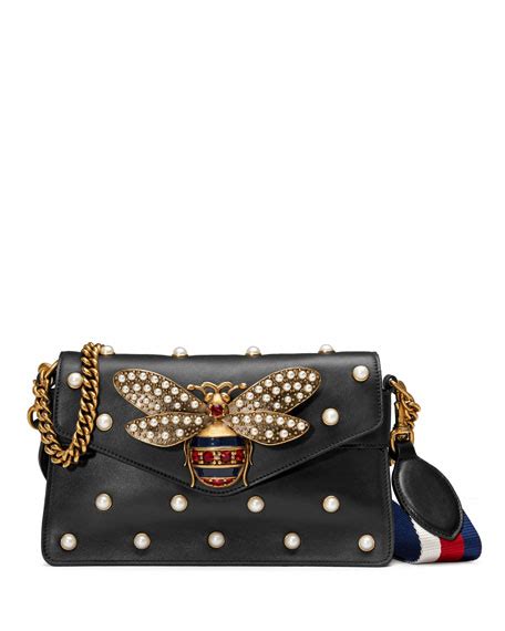 gucci broadway bee shoulder bag|Gucci Broadway Pearly Bee Shoulder Bag .